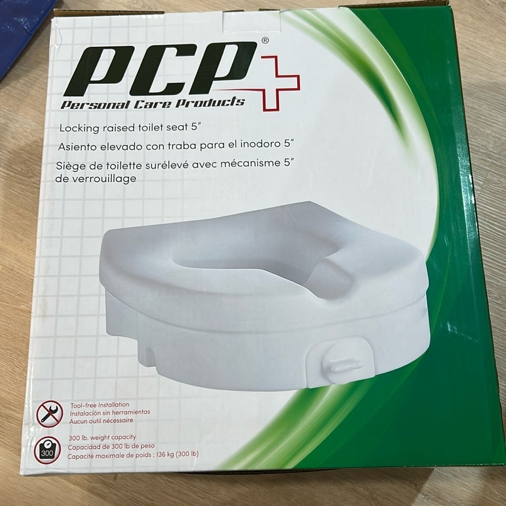 NEW 5” locking Raised Toilet Seat - PCP personal care products - 300lb capacity​